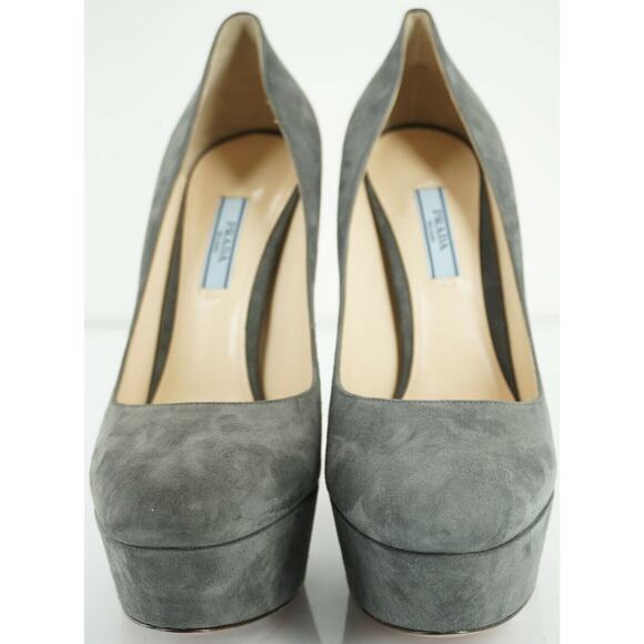 Prada Platform High Heel Classic Almond Toe Pumps Size 40.5 10.5 NIB $750 - Picture 5 of 12